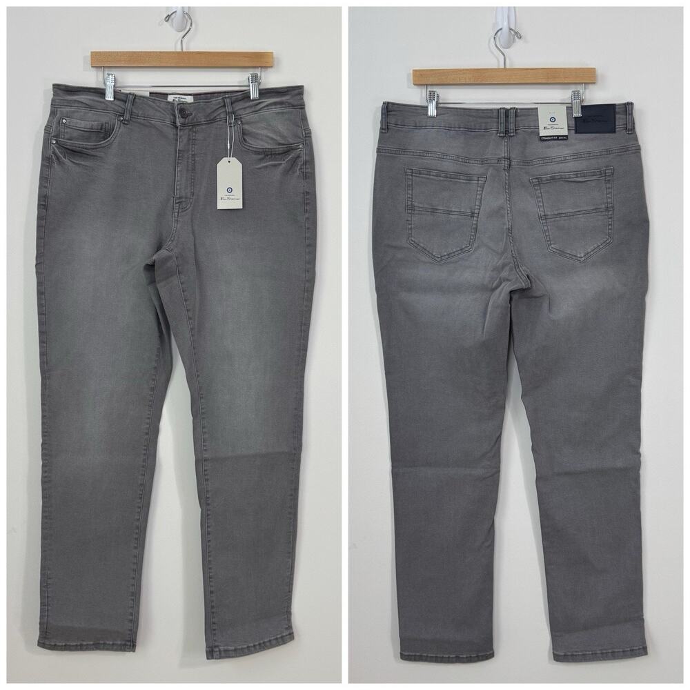 NWT Ben Sherman Men's Straight Fit Jeans Size 28x34 Lunar Gray Denim